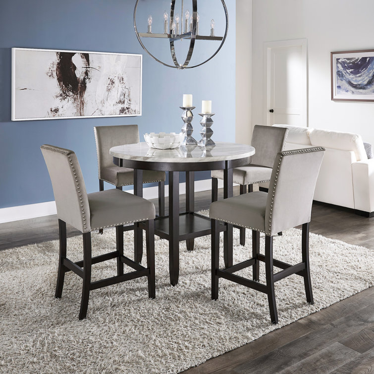 Kingstown Home 5 Piece Faux Marble Top Dining Set Reviews